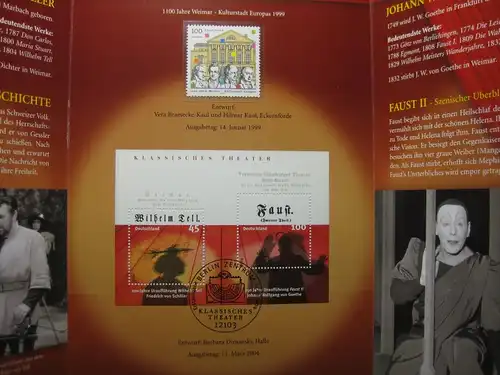 Gedenkblatt  Erinnerungsblatt der Deutsche Post: Klassisches Theater, 2004