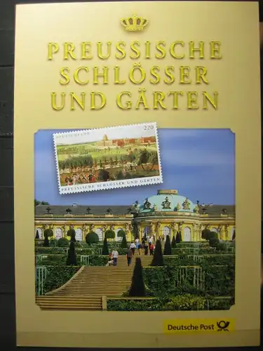 Gedenkblatt  Erinnerungsblatt der Deutsche Post: Preussische Schlösser und Gärten, 2005