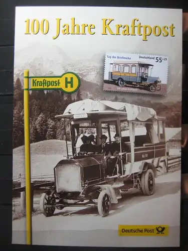 Gedenkblatt  Erinnerungsblatt der Deutsche Post: 100 Jahre Kraftpost, 2005