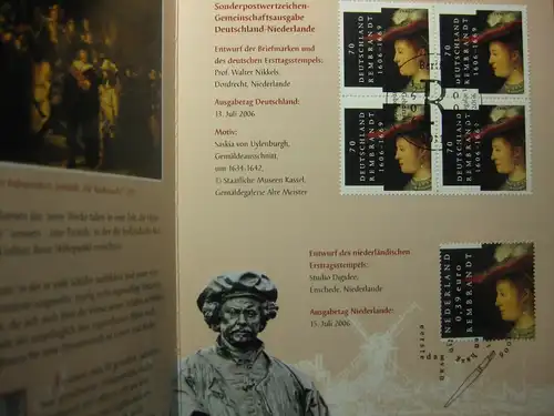 Gedenkblatt  Erinnerungsblatt der Deutsche Post: Rembrandt, 2006