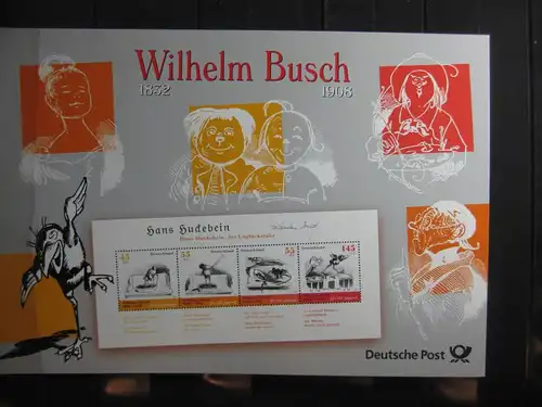 Gedenkblatt  Erinnerungsblatt der Deutsche Post: Wilhelm Busch, 2007