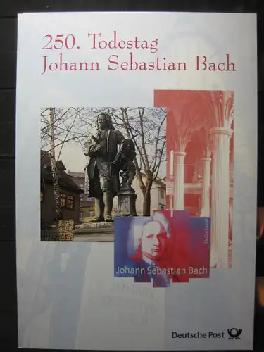 Gedenkblatt  Erinnerungsblatt der Deutsche Post: 250. Todestag Johann S. Bach, 2000