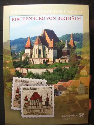 Gedenkblatt  Erinnerungsblatt der Deutsche Post: Kirchenburg von Birthälm, 2011