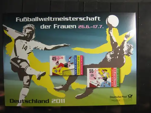 Gedenkblatt  Erinnerungsblatt der Deutsche Post: Fußballweltmeisterschaft der Frauen Deutschland 2011