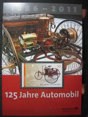 Gedenkblatt  Erinnerungsblatt der Deutsche Post: 125 Jahre Automobil, 2011