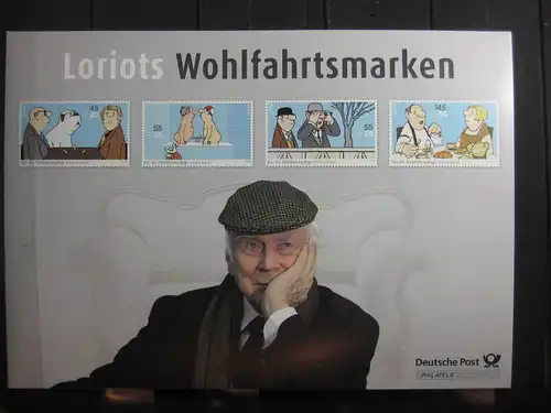 Gedenkblatt  Erinnerungsblatt der Deutsche Post: Loriots Wohlfahrtsmarken, 2011