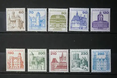 Freimarken, Dauerserie Deutschland: Burgen und Schlösser 1977-1982, 21 Werte, komplette Serie