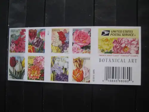 USA, Markenheft: Botanical Art, 2016