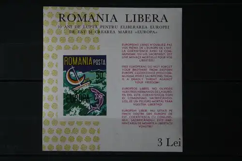Rumänien CEPT EUROPA-UNION 1966, Propagandablockausgabe, Vignette, geschnitten, ungezäht