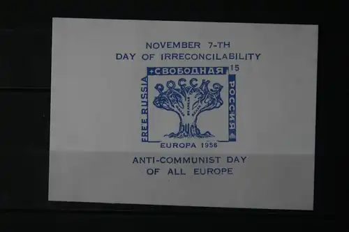 Russland CEPT EUROPA-UNION 1956, Propagandablockausgabe, Vignette, geschnitten, ungezäht