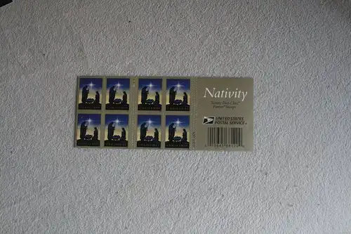 USA, Markenheft, Folienblatt: Nativity 2016