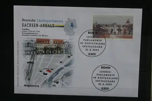 Ersttagsbrief Künstler- Ersttagsbrief FDC der Deutsche Postphilatelie: Deutsche Länderparlamente: Sachsen-Anhalt