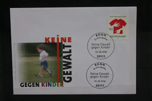 Ersttagsbrief Künstler- Ersttagsbrief FDC der Deutsche Postphilatelie: Keine Gewalt gegen Kinder