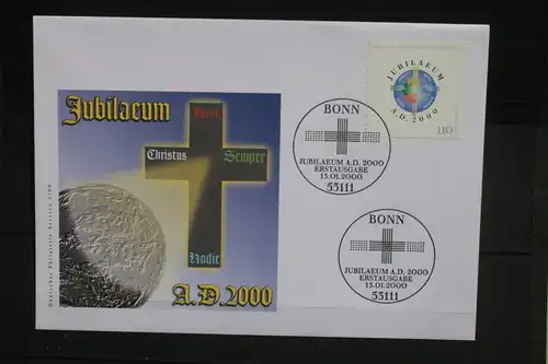 Ersttagsbrief Künstler- Ersttagsbrief FDC der Deutsche Postphilatelie: Jubiläuum A. D. 2000