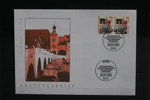Ersttagsbrief Künstler- Ersttagsbrief FDC der Deutsche Postphilatelie:Sehenswürdigkeiten; 110 Pf. Steinerne Brücke Regensburg