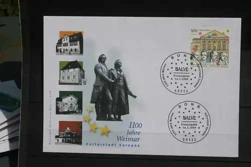 Ersttagsbrief Künstler- Ersttagsbrief FDC der Deutsche Postphilatelie: 1100 Jahre Weimar