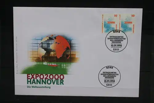 Ersttagsbrief Künstler- Ersttagsbrief FDC der Deutsche Postphilatelie: Sehenswürdigkeiten: EXPO 2000 Hannover