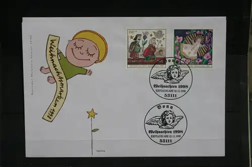 Ersttagsbrief Künstler- Ersttagsbrief FDC der Deutsche Postphilatelie: Weihnachten 1998