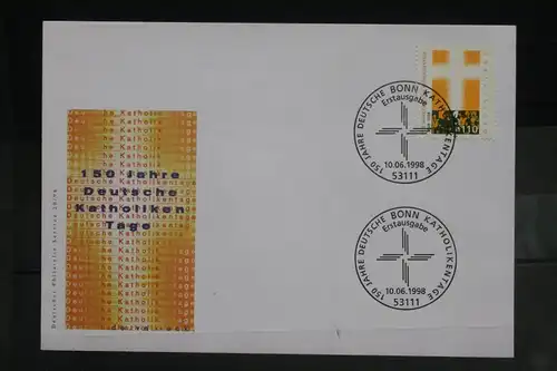 Ersttagsbrief Künstler- Ersttagsbrief FDC der Deutsche Postphilatelie: 150 Jahre Deutsche Katholikentage