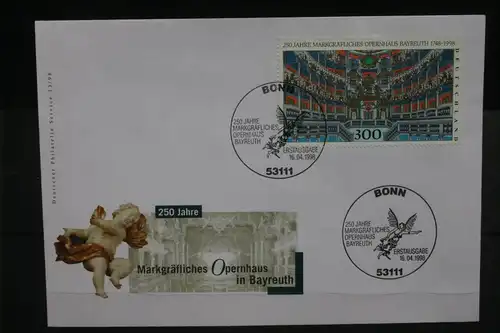 Ersttagsbrief Künstler- Ersttagsbrief FDC der Deutsche Postphilatelie: 250 Jahre Markgräfliches Opernhaus Bayreuth