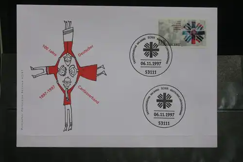 Ersttagsbrief Künstler- Ersttagsbrief FDC der Deutsche Postphilatelie: 100 Jahre Deutscher Caritasverband