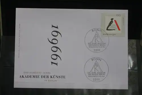 Ersttagsbrief Künstler- Ersttagsbrief FDC der Deutsche Postphilatelie: 300 Jahre Akademie der Künste Berlin