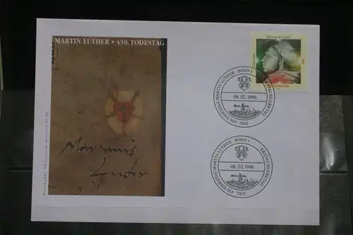 Ersttagsbrief Künstler- Ersttagsbrief FDC der Deutsche Postphilatelie: 450. Todestag Martin Luther