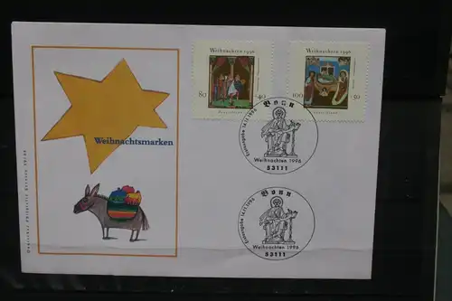 Ersttagsbrief Künstler- Ersttagsbrief FDC der Deutsche Postphilatelie: Weihnachten 1996