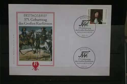 Ersttagsbrief Künstler- Ersttagsbrief FDC der Deutsche Postphilatelie: 375. Geburtstag des Großen Kurfürsten