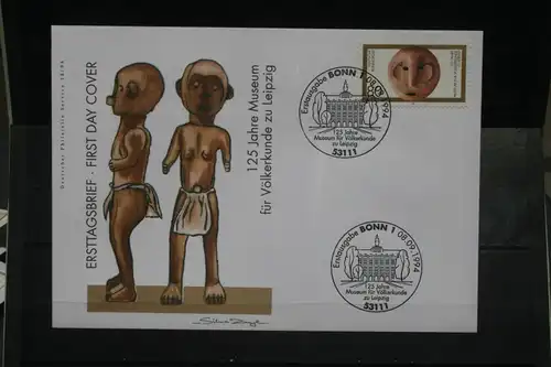 Ersttagsbrief Künstler- Ersttagsbrief FDC der Deutsche Postphilatelie: 125 Jahre Museum fürt Völkerkunde zu Leipzig