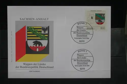 Ersttagsbrief Künstler- Ersttagsbrief FDC der Deutsche Postphilatelie: Wappen der Länder: Sachsen-Anhalt