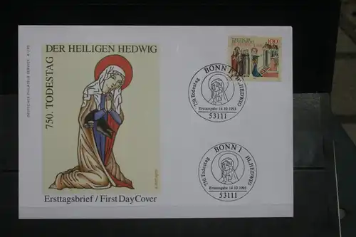 Ersttagsbrief Künstler- Ersttagsbrief FDC der Deutsche Postphilatelie: 750. Todestag der Heiligen Hedwig