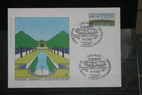 Ersttagsbrief Künstler- Ersttagsbrief FDC der Deutsche Postphilatelie: Automatenmarken 1993