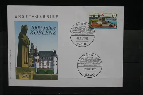 Ersttagsbrief Künstler- Ersttagsbrief FDC der Deutsche Postphilatelie: 2000 Jahre Koblenz
