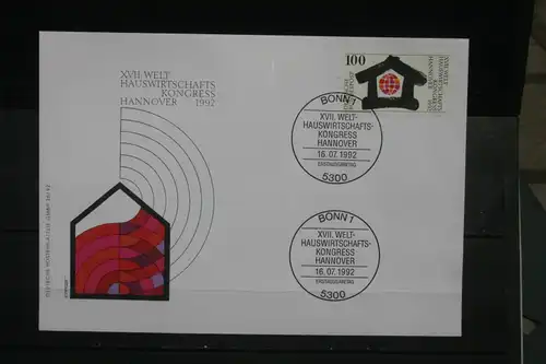 Ersttagsbrief Künstler- Ersttagsbrief FDC der Deutsche Postphilatelie: XVII. Hauswirtschaftskongress Hannover 1992