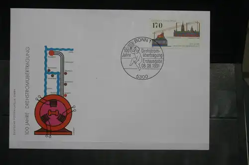 Ersttagsbrief Künstler- Ersttagsbrief FDC der Deutsche Postphilatelie: 100 Jahre Drehstromübertragung