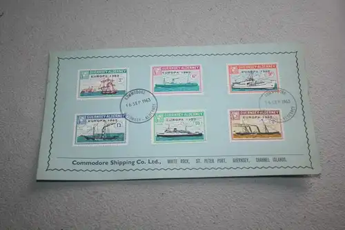 EUROPA-UNION-Mitläufer, CEPT-Mitläufer, FDC, Englische Insel-Lokalpost-Marken: Guernsey-Alderney 1963