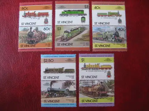 St. Vincent, Eisenbahn; 10 Werte = 5 ZD