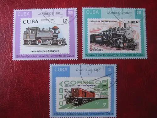 Cuba; Eisenbahn; 3 Werte