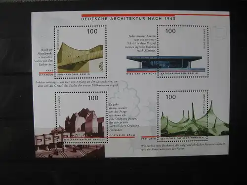 Deutschland; Blockausgabe: Deutsche Architektur; 1997