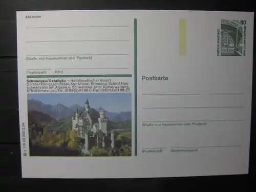 Bildpostkarte Schwangau