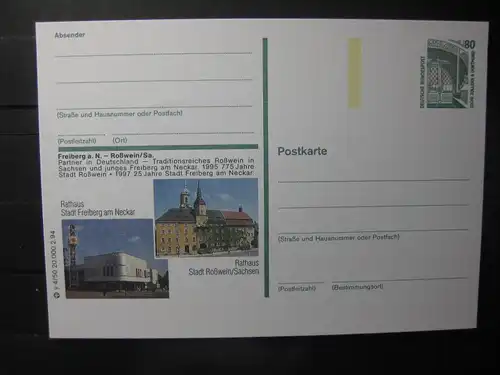 Bildpostkarte Freiberg a. N - Roßwein/Sa.