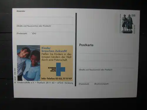 Bildpostkarte Kindernothilfe Duisburg