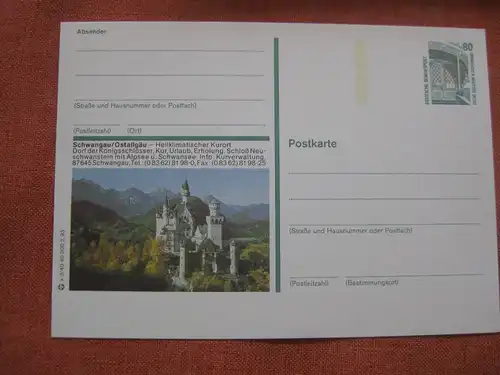 Bildpostkarte Schwangau