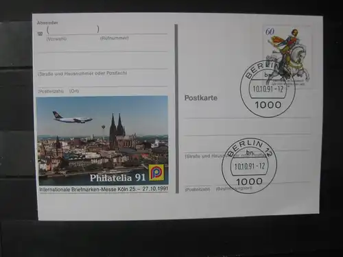 Sonderpostkarte PSo Philatelia 91 Köln