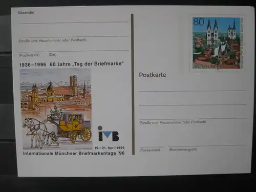 Sonderpostkarte PSo Internationale Münchner Briefmarkentage - 60 Jahre Tag der Briefmarke 1996