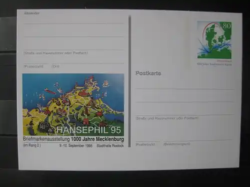 Sonderpostkarte PSo Briefmarkenausstellung Hansephil 95