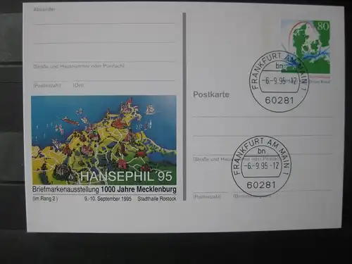 Sonderpostkarte PSo Briefmarkenausstellung Hansephil 95