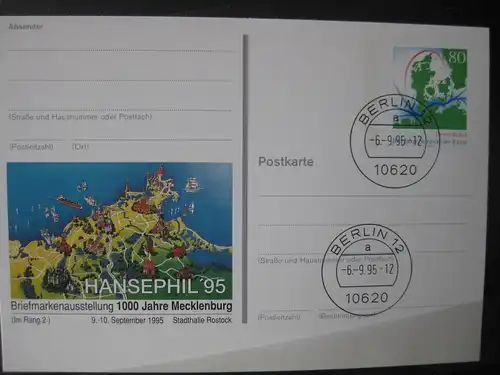 Sonderpostkarte PSo Briefmarkenausstellung Hansephil 95