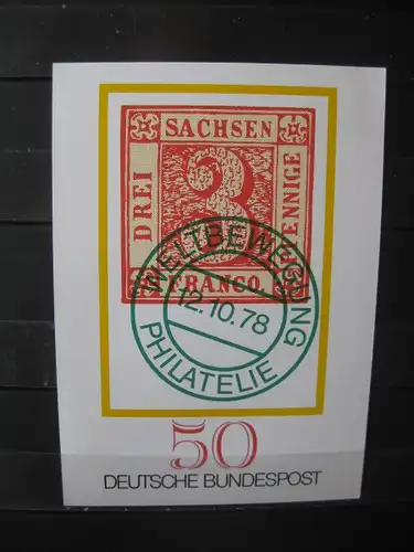 Sonderpostkarte PSo Sachsen Dreier; Tag der Briefmarke 1978